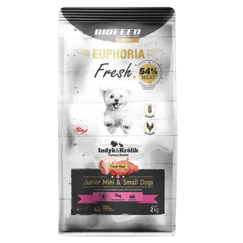 BIOFEED Euphoria Fresh Junior Mini &amp; Small Turkey with rabbit - dry dog food - 2kg