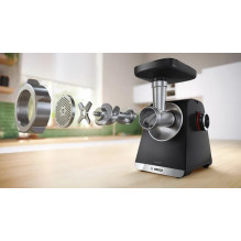Mėsmalė „Bosch Serie 6 MFWS650B“, 500 W, juoda, sidabrinė Mėsmalė „Bosch Serie 6 MFWS650B“, 500 W, juoda, sidabrinė