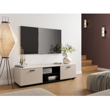 Cama SOHO TV spintelė 140x43x37 kašmyro + juodos spalvos