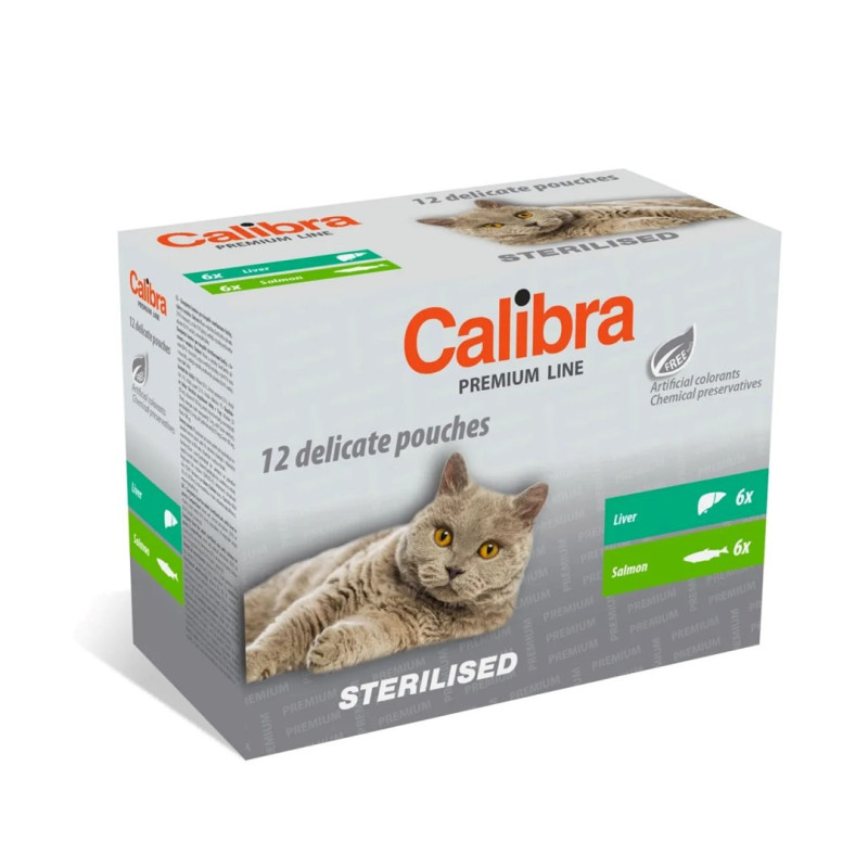 CALIBRA Cat Premium sterilizuotų kačių ėdalas - 12 x 100 g