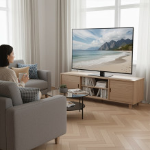 „Maclean“ universalus televizoriaus stovas, RTV spintelei, maks. 40 kg, maks. VESA 400x400, aukščio ir kampo reguliavima