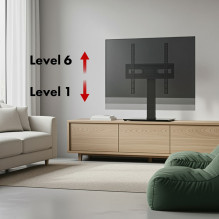 Maclean universal TV stand, for RTV cabinet, stand, max. 40kg, max. VESA 400x400, height and angle adjustment, for 32-65
