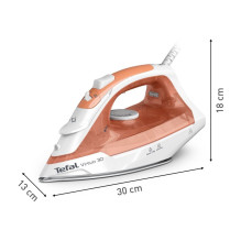 Tefal Virtuo 30 FV2C40E0 iron Dry &amp; Steam iron Ceramic soleplate 2000 W Peach, White