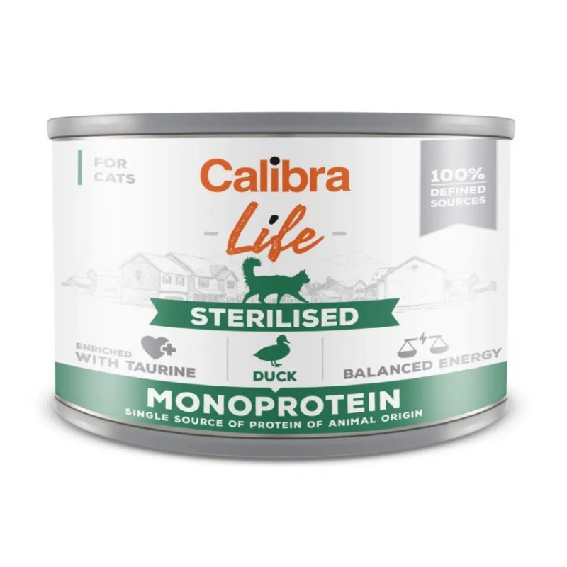 CALIBRA Cat Life sterilizuotas kačių ėdalas su antiena, 200 g