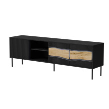 Cama INSERTO 3D1W televizoriaus spintelė 190x40x61.5 juoda + LED