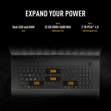 ASUS TUF Gaming A18 FA808UM-S9058 nešiojamas kompiuteris, 45,7 cm (18"), 2.5K RAM, 16 GB DDR5-SDRAM, 512 GB SSD, NV