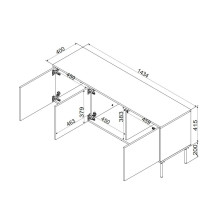 Cama INSERTO 3D TV cabinet 143.5x40x61.5 cashmere + LED