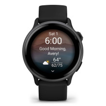 „Garmin vívoactive 6“ 3,05 cm (1,2 colio) AMOLED 42 mm Skaitmeninis 390 x 390 pikselių Jutiklinis ekranas Juoda „Wi-Fi“ 
