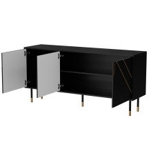 Cama 3D KALNŲ komoda 154x40x72 juoda + auksinė Cama 3D KALNŲ komoda 154x40x72 juoda + auksinė