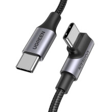 Ugreen US334 70643 USB-C (kampinis) / USB-C (tiesus) 100W PD 1m laidas - juodas