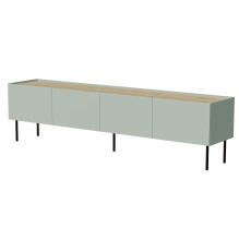 Cama FELLINI TV spintelė 200x40x52 alyvuogių + alyvuoto ąžuolo stalviršis