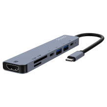 Savio AK-82 sąsajos šakotuvas USB Type-C 5000 Mbps juodas Savio AK-82 sąsajos šakotuvas USB Type-C 5000 Mbps juodas