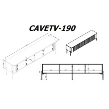 Cama VERA TV spintelė 190x40x50 kašmyro matinė spalva