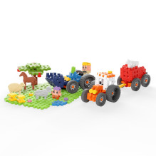 MARIOINEX Mini Waffle Farmer Building Blocks Tractors and a cool meadow, 110 pieces