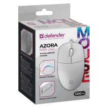 LAIDINĖ PELĖ „DEFENDER AZORA MB-241 RF WHITE 1200dpi 3P“
