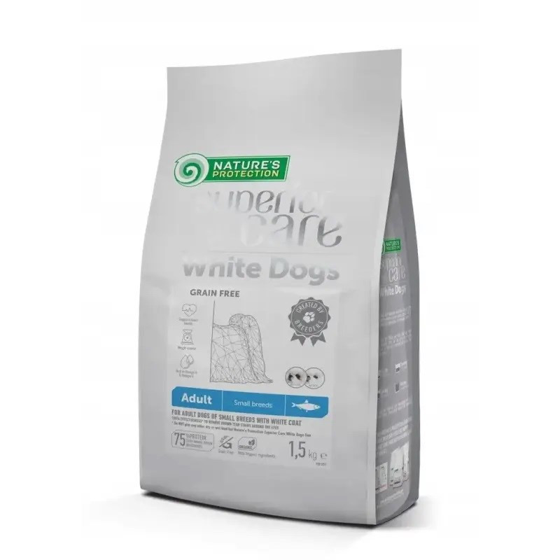NATURE'S PROTECTION Superior Care White dog Small breeds Herring - dry dog food - 1,5kg