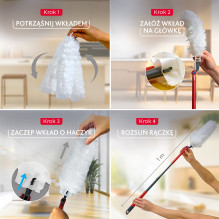 Vileda dustpan with long handle + 1 Flex&amp;Catch refill