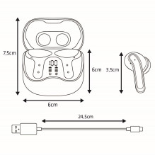 Audiocore wireless headphones, hybrid ANC, ENC, 6 microphones, charging case, Tuya, AC591 PRO
