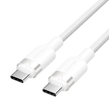 Vention USB-C to C cable, braided, 3A, 480Mbps, 60W, 1m, WH