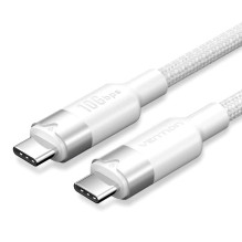 „Vention“ USB 3.2 5A 10Gbps 1m baltos spalvos USB-C–C kabelis