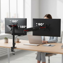 Maclean 2 monitor mount, gas spring, 17"-32", 2-10kg, black, MC-136 Maclean 2 monitor mount, gas spring, 17"-32", 2-10kg, black, MC-136