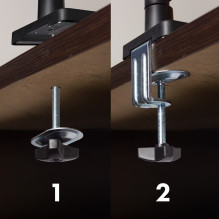 „Maclean“ 2 monitorių laikiklis, dujinė spyruoklė, 17"-32", 2-10 kg, juodas, MC-134