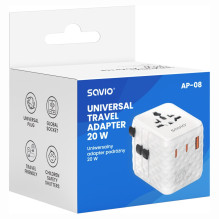 Savio AP-08 maitinimo adapteris / keitiklis 20 W baltas