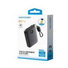 Vention 10000mAh Powerbank 2xUSB-C 1xUSB-A 22.5W, black