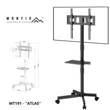 Montis Mobilny uchwyt do TV – MT191 ATLAS 152,4 cm (60 colių)