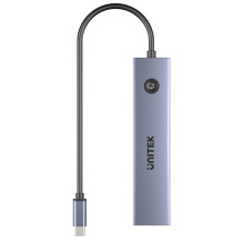 UNITEK USB-C 7 viename PD 100W HDMI 2.0 šakotuvas su įjungimo / išjungimo jungikliu