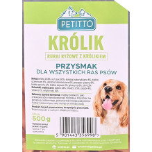 PETITTO Ryžių lazdelės su triušiena - šunų skanėstas - 500 g