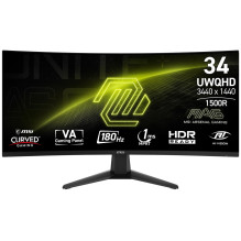 MSI MAG 346CQ computer monitor 86.4 cm (34") 3440 x 1440 pixels UltraWide Dual Quad HD LCD Black