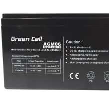 „Green Cell AGM06“ UPS akumuliatorius. Hermetiškas švino rūgšties (VRLA) akumuliatorius, 12 V, 9 Ah.
