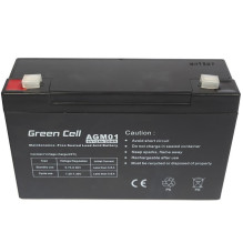 „Green Cell“ AGM akumuliatorius 6 V 12 Ah 12 000 mAh hermetiškas švino rūgšties (VRLA) akumuliatorius