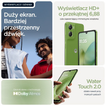 „Motorola Moto G06“ 17,5 cm (6,88 colio) dviejų SIM kortelių „Android 15“ 4G USB C tipo 4 GB 128 GB 5200 mAh Žalias
