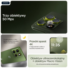 „Motorola edge 70“ 17 cm (6,7 colio) dviejų SIM kortelių „Android 16.0“ 5G USB C tipo 12 GB 512 GB 4800 mAh Žalias