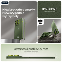 „Motorola edge 70“ 17 cm (6,7 colio) dviejų SIM kortelių „Android 16.0“ 5G USB C tipo 12 GB 512 GB 4800 mAh Žalias