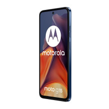 „Motorola Moto G15“ 17,1 cm (6,72 colio) dviejų SIM kortelių „Android 15“ 4G USB C tipo 8 GB 256 GB 5200 mAh Tamsiai mėl