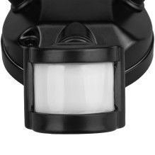 Maclean LED wall lamp, with PIR sensor, 20W, 1500lm, IP65, neutral white 4000K, black, MCE524 B