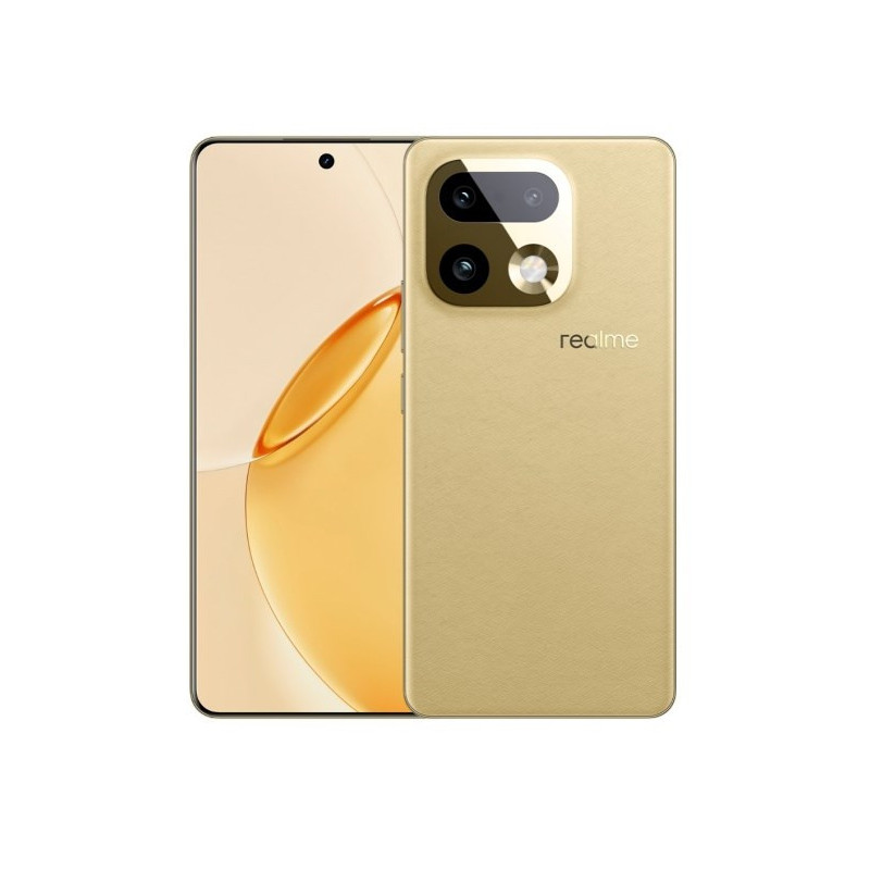 „Realme 16 Pro+ 5G“ 17,27 cm (6,8 colio) dviejų SIM kortelių „Android 16“ su USB C tipo 12 GB 512 GB 7000 mAh auksinė