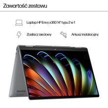 HP Envy x360 14-fa0016nw Ryzen 7 8840HS 14" WUXGA lietimui jautrus ekranas, 300 nitų, 16 GB LPDDR5-6400 SSD, 512 bi