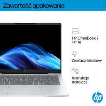 HP OmniBook 7 AI 14-fr0220nw Ultra 5 225U 14"2K OLED 300nits LBL 16GB LPDDR5-7467 SSD512 Intel Graphics Cam 5 Mpx I