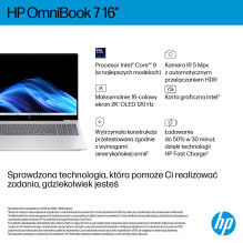 HP OmniBook 7 16-az0222nw Core 5 210H 16"2K 300nits AG 16GB DDR5 5200 SSD512 Intel Graphics Cam 5 Mpx IR 70Wh Win11