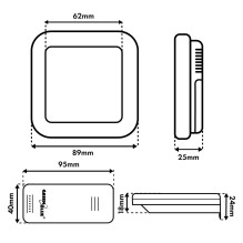 „GreenBlue“ belaidė meteorologinė stotelė, temperatūros + drėgmės įėjimas / išėjimas, laikrodis + žadintuvas + data, °C 