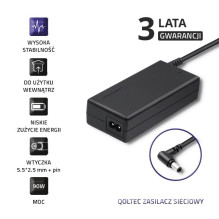 Qoltec 50090.90W maitinimo adapteris / keitiklis, skirtas vidaus patalpoms, juodas