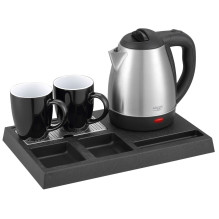 Adler AD 1354 Hotel kettle stainless steel 1.2 L + tray with cups black, steel