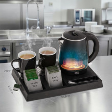 Adler AD 1387 Hotel kettle stainless steel 1 L + tray with cups black Adler AD 1387 Hotel kettle stainless steel 1 L + tray with cups black