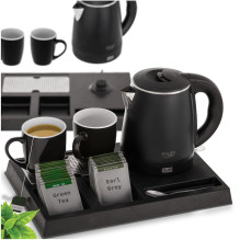 Adler AD 1387 Hotel kettle stainless steel 1 L + tray with cups black Adler AD 1387 Hotel kettle stainless steel 1 L + tray with cups black
