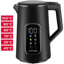 Concept RK-3385 Electric kettle 1.7 L 2200 W Black Concept RK-3385 Electric kettle 1.7 L 2200 W Black