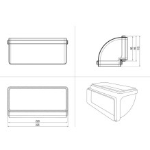 Hob attachment ELECTROLUX Vertical curve rectangular shape (220x90) Hob attachment ELECTROLUX Vertical curve rectangular shape (220x90)